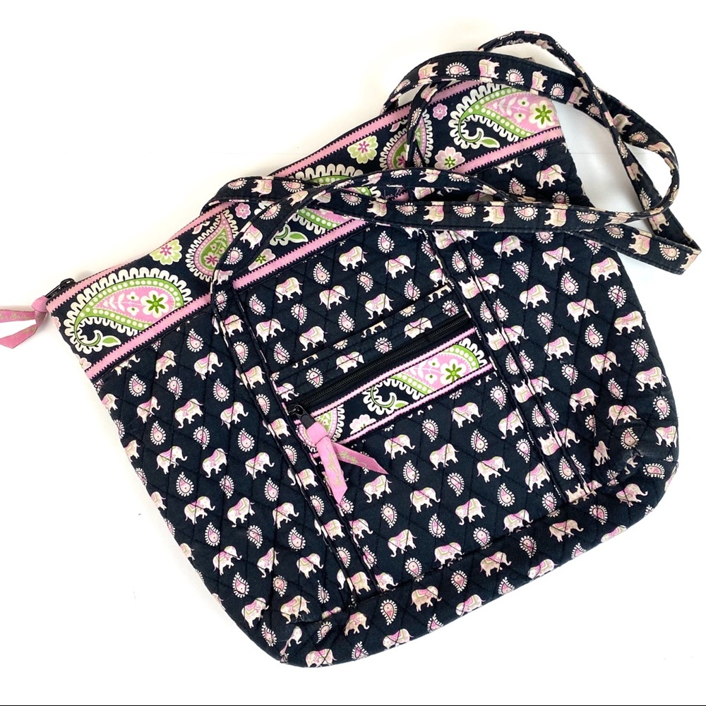 Vera Bradley Zipper Tote Elephant-Retired Pattern
